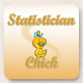 Statistiker Chick Getränkeuntersetzer (Vorderseite)