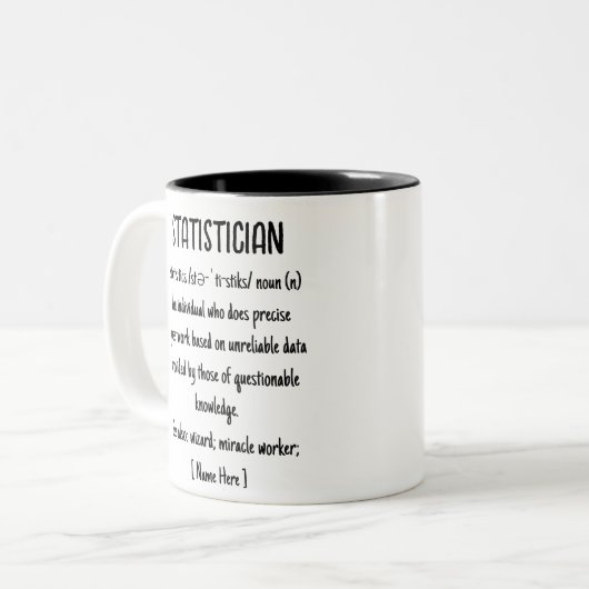 Statistiker Definition Funny Custom Gift Zweifarbige Tasse (Vorderseite Links)