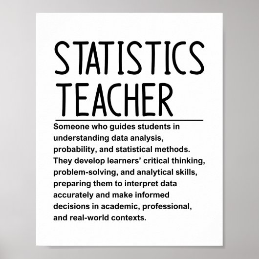 Statistiklehrer Poster (Vorne)