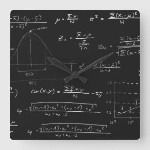 Statistiktafel Quadratische Wanduhr