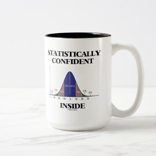 Statistisch sicherer Inside (Spaß der Bell-Kurve) Zweifarbige Tasse (Rechts)