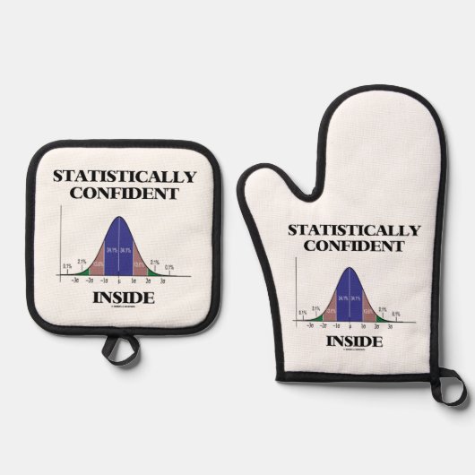 Statistisch sicherer Spaß in der Bell-Kurve Ofenhandschuh & Topflappen-Set (Vorderseite)