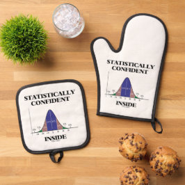 Statistisch sicherer Spaß in der Bell-Kurve Ofenhandschuh & Topflappen-Set