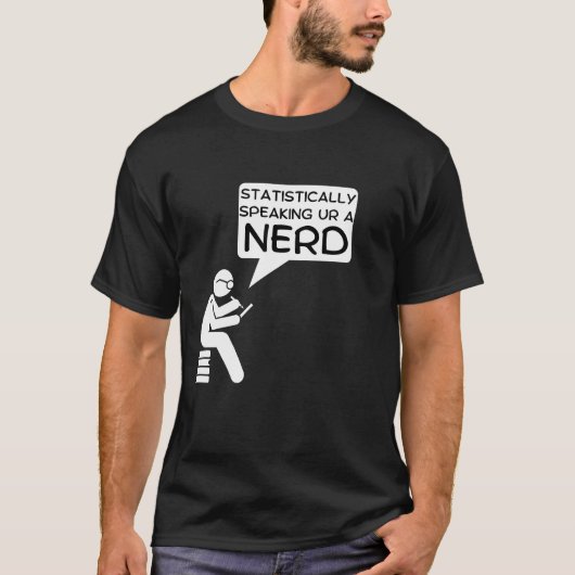 Statistisch sprechendes Design von Nerd-Cartoon T-Shirt (Vorderseite)