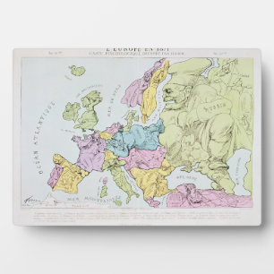 Statistische Karte Europas 1871 Fotoplatte