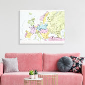 Statistische Karte Europas | 1871 Leinwanddruck (Insitu (Wohnzimmer))