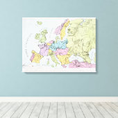 Statistische Karte Europas | 1871 Leinwanddruck (Insitu (Holzboden))
