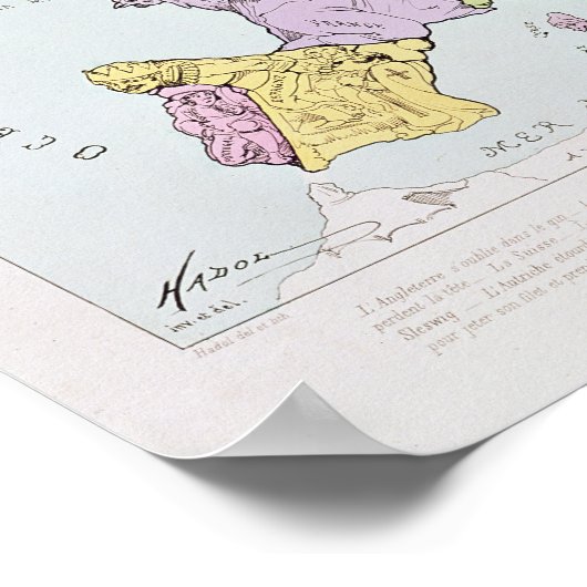 Statistische Karte Europas | 1871 Poster (Ecke)