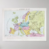 Statistische Karte Europas | 1871 Poster (Vorne)
