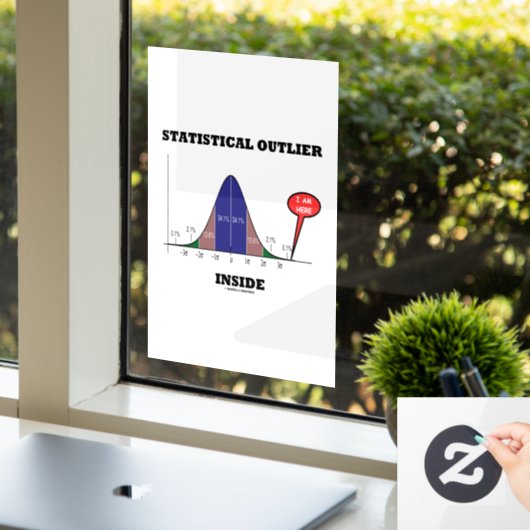 Statistischer Ausreißer innerhalb des Bell Curve-S Fensteraufkleber (Büro)