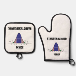 Statistischer Lover Inside Bell Curve Geek Spaß Ofenhandschuh & Topflappen-Set