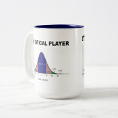 Statistischer Spieler (Bell-Kurven-Haltung) Zweifarbige Tasse (Vorderseite Links)