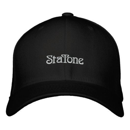 StaTone Black Cap Bestickte Baseballkappe (Vorderseite)