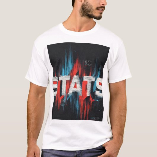 Stats Glitch Datenkunst T-Shirt (Vorderseite)