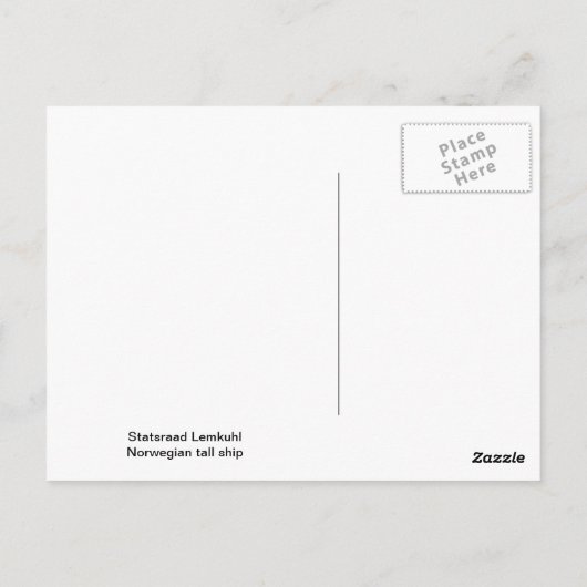 Statsraad Lemkuhl, Norwegisches Hochschiff Postkarte (Rückseite)