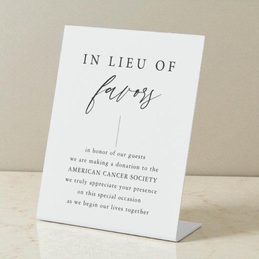 Statt der Liebhaber elegante Hochzeitsspende unter Sockelschild