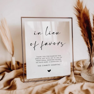 Statt Gefälligkeiten Hochzeitsschild Poster