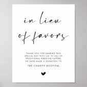 Statt Gefälligkeiten Hochzeitsschild Poster (Vorne)
