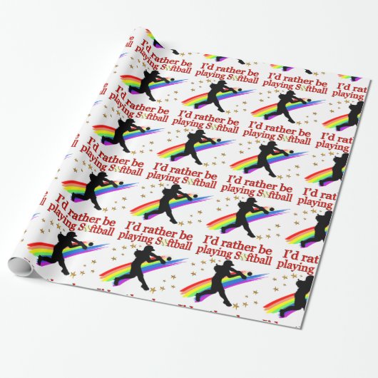 STATT SOFTBALL SPIELEN GESCHENKPAPIER (Ungerollt)