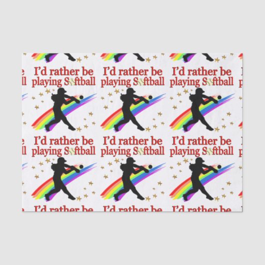 STATT SOFTBALL SPIELEN SEIDENPAPIER (Vorderseite)