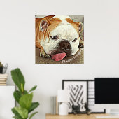 Stattdessen ersticken schläfrige Bulldoggen motivi Poster (Heimbüro)
