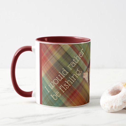 Stattdessen fischen wir Kariert Nr. 1 rote Tasse (Mit Donut)
