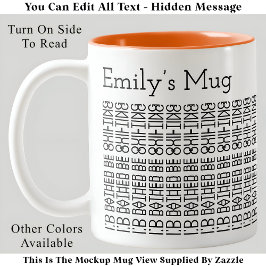 Stattdessen Quilting & Name 154BW versteckte Meldu Zweifarbige Tasse