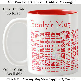 Stattdessen Quilting & Name 154RW versteckte Meldu Zweifarbige Tasse