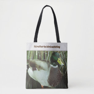 Stattdessen schauen sich Bird Mallard Duck Lake Bi Tasche