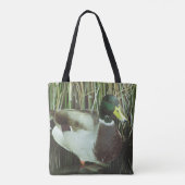 Stattdessen schauen sich Bird Mallard Duck Lake Bi Tasche (Rückseite)