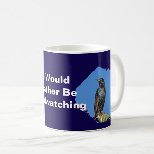 Stattdessen schauen Vögel Starling Hawk Birdwatche Kaffeetasse (VorderseiteRechts)