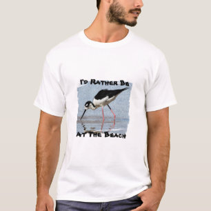 Stattdessen sind Sie am Strand Wading Bird Foto br T-Shirt