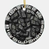 Stattdessen spielen Dominoes-Ornament Keramikornament (Vorne)