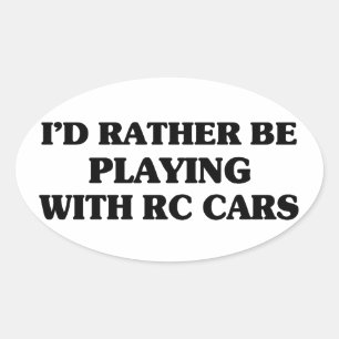 Stattdessen spielen Sie mit RC Cars Ovaler Aufkleber