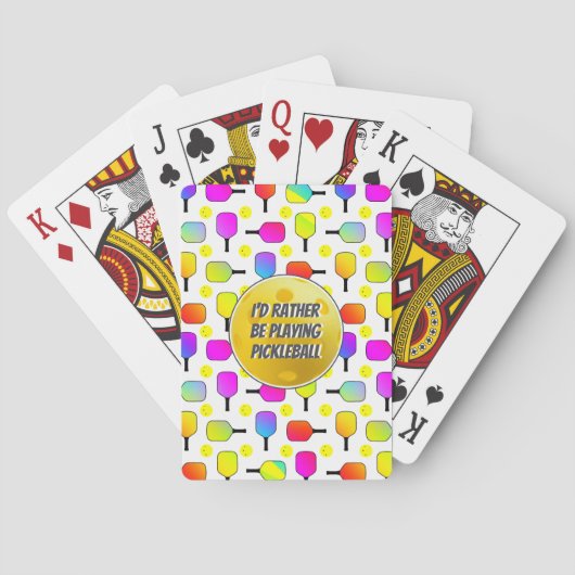 Stattdessen spielen wir Pickleball Paddle und Ball Spielkarten (Rückseite)
