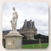 Statue am Louvre Grounds Getränkeuntersetzer (Vorderseite)