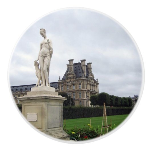 Statue am Louvre Grounds - Knopf Keramikknauf (Vorderseite)