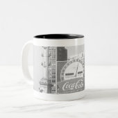 Statue auf amerikanischem Stadtplatz B&W Zweifarbige Tasse (Vorderseite Links)