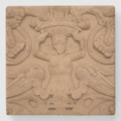 Statue Beige Historisches Spanisch Steinuntersetzer (Vorderseite)