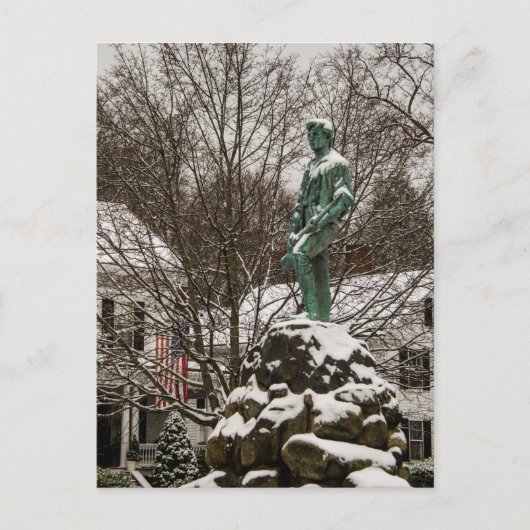 Statue Captain Parker im Lexington Battlegreen Postkarte (Vorderseite)