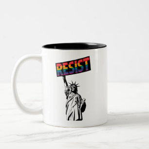 Statue der Freiheit Feministengeschenk Zweifarbige Tasse