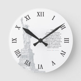 Statue der Freiheit USA 1. Änderung der Redefreihe Runde Wanduhr