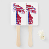 Statue der Freiheitsamerikanischen Flagge und Ihr Fächer (Vorne und Hinten)