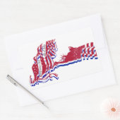 Statue der Freiheitsamerikanischen Flagge und Ihr Rechteckiger Aufkleber (Umschlag)