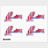 Statue der Freiheitsamerikanischen Flagge und Ihr Rechteckiger Aufkleber (Blatt)