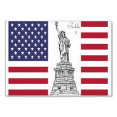 Statue der liberty American Flag Table Card Tischnummer (Rückseite)