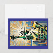 Statue der Liberty Begrüßung Postkarte (Vorne/Hinten)