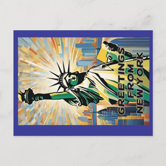 Statue der Liberty Begrüßung Postkarte (Vorderseite)