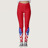 Statue der Liberty USA Flag Red Legging Leggings (Vorderseite)