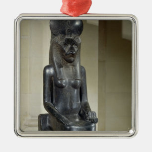 Statue der Löwe-köpfigen Göttin Sekhmet, vom Th Silbernes Ornament